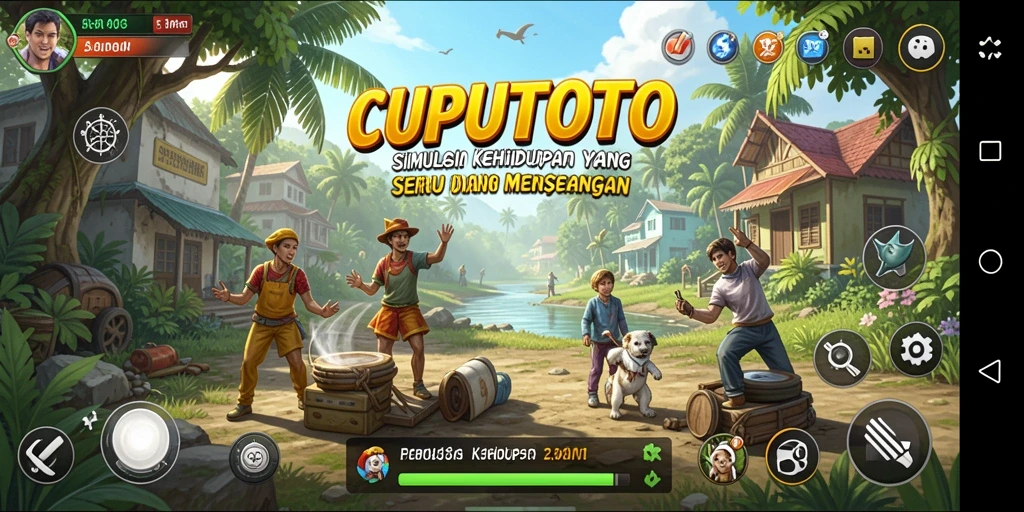 Tampilan gameplay <strong>CUPUTOTO</strong> yang memukau dengan berbagai aktivitas simulasi.