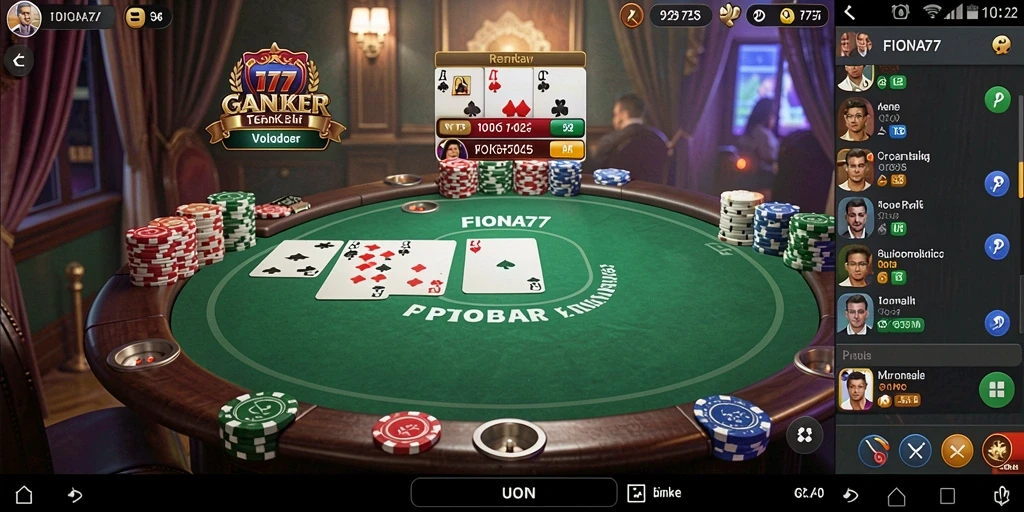 Tangkapan layar FIONA77 menampilkan gameplay Poker yang mendebarkan.