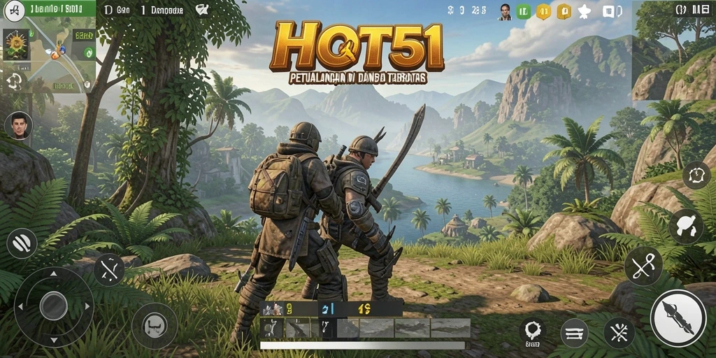Screenshot menampilkan aksi mendebarkan dalam dunia terbuka HOT51.