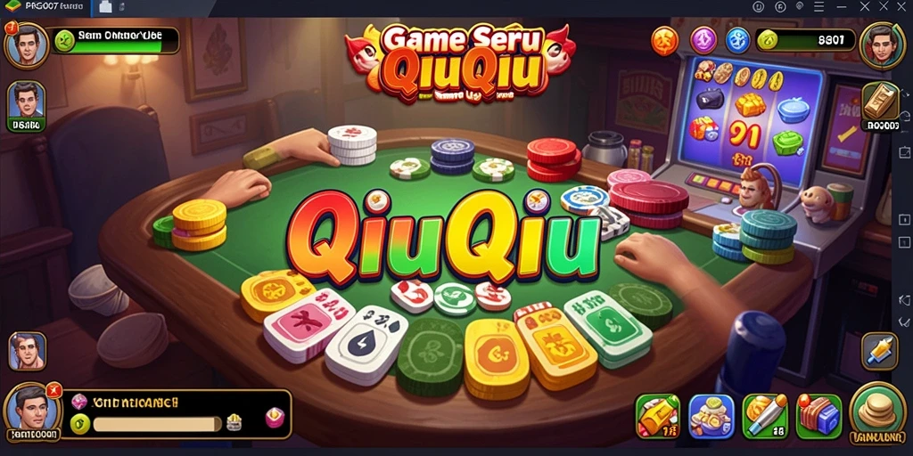Screenshot gameplay QiuQiu PRG007 menunjukkan pertandingan seru.