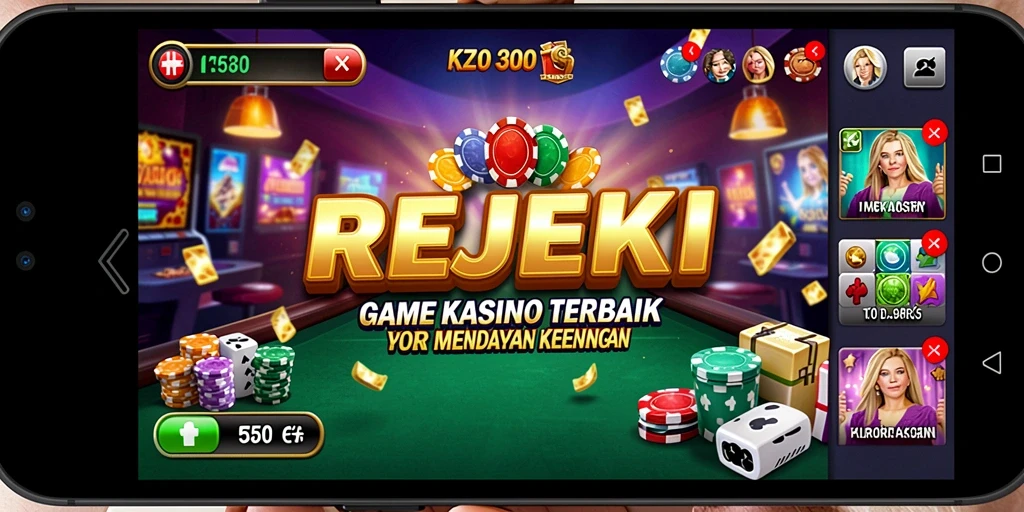 Screenshot gameplay REJEKI menampilkan aksi kasino yang seru dan dinamis.