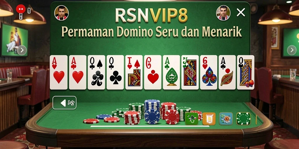 Tampilan gameplay RSNVIP8 yang menarik saat bermain domino.