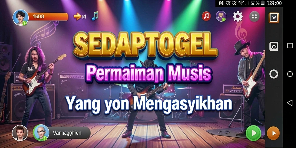 Tampilan seru dari gameplay SEDAPTOGEL dengan berbagai lagu.