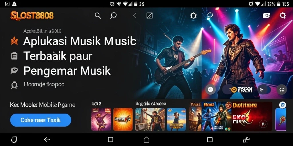 Screenshot gameplay SLOST8808 menampilkan pengalaman musik yang interaktif.
