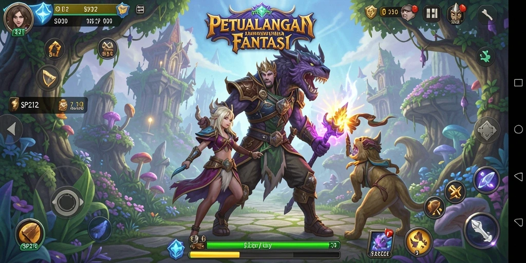 Tampilan menarik dari gameplay RPG di SP212 yang penuh aksi.
