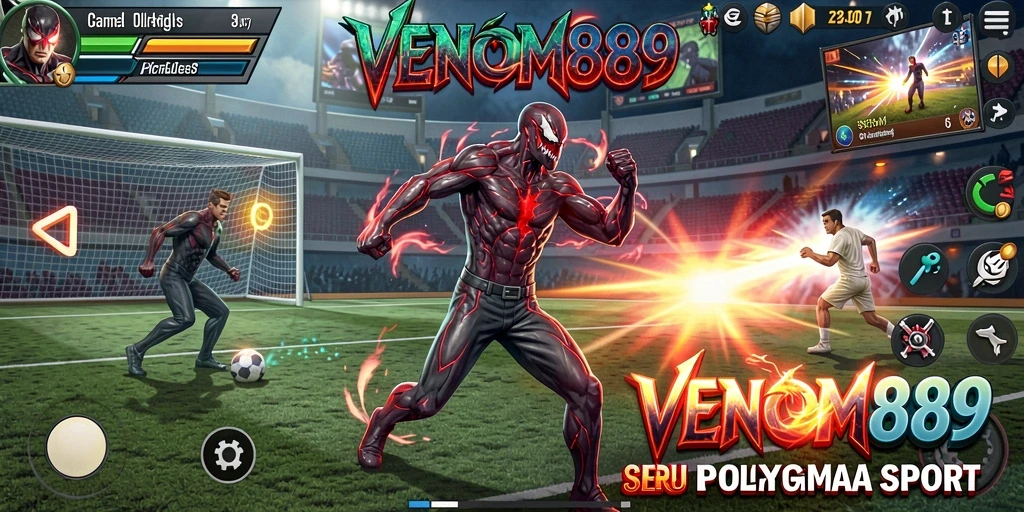 Tampilan gameplay <strong>VENOM889</strong> dengan aksi olahraga yang mendebarkan.
