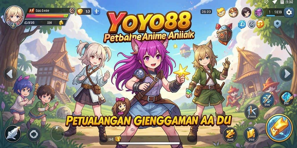 Screenshot gameplay YOYO88 dengan karakter anime yang keren.