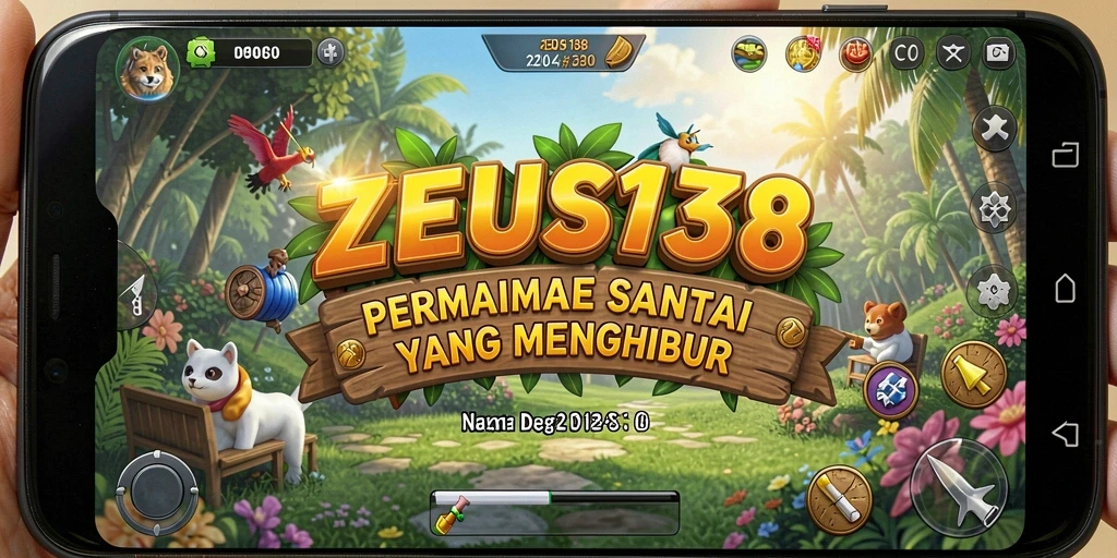 Tampilan gameplay ZEUS138 yang ceria dan interaktif.